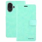 For iPhone 16 GOOSPERY BLUE MOON Crazy Horse Texture Leather Phone Case(Mint Green) - 2