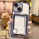 For iPhone 15 Plus Electroplating Card Slot TPU Phone Case(Black) - 1