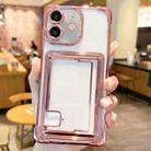 For iPhone 11 Electroplating Card Slot TPU Phone Case(Rose Gold) - 1