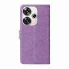 For Xiaomi Poco F6 Embossed Butterfly Flowers Leather Phone Case(Purple) - 3