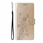 For Xiaomi Poco F6 Embossed Butterfly Flowers Leather Phone Case(Gold) - 2