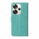 For Xiaomi Poco F6 Embossed Butterfly Flowers Leather Phone Case(Green) - 3