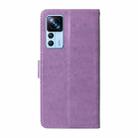 For Xiaomi 12T / 12T Pro / Redmi K50 Ultra Embossed Butterfly Flowers Leather Phone Case(Purple) - 3