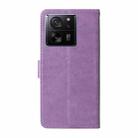 For Xiaomi 13T / 13T Pro / Redmi K60 Ultra Embossed Butterfly Flowers Leather Phone Case(Purple) - 3