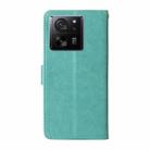 For Xiaomi 13T / 13T Pro / Redmi K60 Ultra Embossed Butterfly Flowers Leather Phone Case(Green) - 3