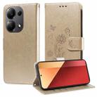 For Xiaomi Poco M6 Pro 4G Embossed Butterfly Flowers Leather Phone Case(Gold) - 1