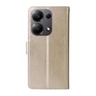 For Xiaomi Poco M6 Pro 4G Embossed Butterfly Flowers Leather Phone Case(Gold) - 3