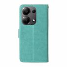 For Xiaomi Poco M6 Pro 4G Embossed Butterfly Flowers Leather Phone Case(Green) - 3