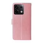 For Xiaomi Poco X6 5G Embossed Butterfly Flowers Leather Phone Case(Rose Gold) - 3