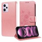 For Xiaomi Poco X5 Pro 5G Embossed Butterfly Flowers Leather Phone Case(Rose Gold) - 1