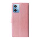 For Xiaomi Poco X5 5G Embossed Butterfly Flowers Leather Phone Case(Rose Gold) - 3