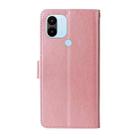 For Xiaomi Poco C50 / C51 Embossed Butterfly Flowers Leather Phone Case(Rose Gold) - 3