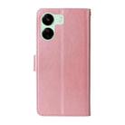 For Xiaomi Poco C65 / M6 5G Embossed Butterfly Flowers Leather Phone Case(Rose Gold) - 3