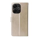 For Xiaomi Poco M6 4G Embossed Butterfly Flowers Leather Phone Case(Gold) - 3