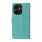 For Xiaomi Poco M6 4G Embossed Butterfly Flowers Leather Phone Case(Green) - 3