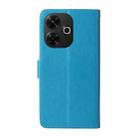 For Xiaomi Poco M6 4G Embossed Butterfly Flowers Leather Phone Case(Blue) - 3