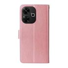 For Xiaomi Poco M6 4G Embossed Butterfly Flowers Leather Phone Case(Rose Gold) - 3