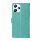 For Xiaomi Poco M6 Pro 5G Embossed Butterfly Flowers Leather Phone Case(Green) - 3