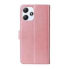 For Xiaomi Poco M6 Pro 5G Embossed Butterfly Flowers Leather Phone Case(Rose Gold) - 3