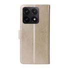 For Xiaomi 14T Embossed Butterfly Flowers Leather Phone Case(Gold) - 3
