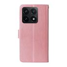 For Xiaomi 14T Embossed Butterfly Flowers Leather Phone Case(Rose Gold) - 3