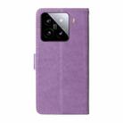 For Xiaomi 15 Embossed Butterfly Flowers Leather Phone Case(Purple) - 3