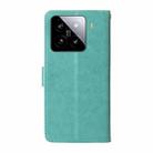 For Xiaomi 15 Embossed Butterfly Flowers Leather Phone Case(Green) - 3