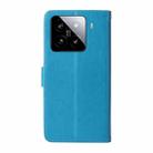 For Xiaomi 15 Embossed Butterfly Flowers Leather Phone Case(Blue) - 3