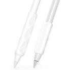 For Apple Pencil & Huawei M-Pencil Series Universal Stylus Silicone Protective Grip Cover(White) - 1