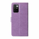 For Redmi 10 2022 / 10 Prime Embossed Butterfly Flowers Leather Phone Case(Purple) - 3