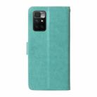 For Redmi 10 2022 / 10 Prime Embossed Butterfly Flowers Leather Phone Case(Green) - 3