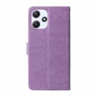 For Redmi 12 5G / 4G / Note 12R Embossed Butterfly Flowers Leather Phone Case(Purple) - 3