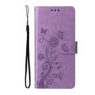 For Redmi 13 4G / Note 13R Embossed Butterfly Flowers Leather Phone Case(Purple) - 2