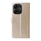 For Redmi 13 4G / Note 13R Embossed Butterfly Flowers Leather Phone Case(Gold) - 3