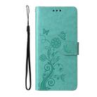 For Redmi 13 4G / Note 13R Embossed Butterfly Flowers Leather Phone Case(Green) - 2