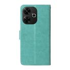 For Redmi 13 4G / Note 13R Embossed Butterfly Flowers Leather Phone Case(Green) - 3