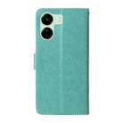 For Redmi 13C 5G / 4G / 13R Embossed Butterfly Flowers Leather Phone Case(Green) - 3