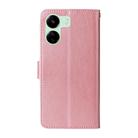 For Redmi 13C 5G / 4G / 13R Embossed Butterfly Flowers Leather Phone Case(Rose Gold) - 3