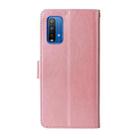 For Redmi Note 9 4G / 10X 4G Embossed Butterfly Flowers Leather Phone Case(Rose Gold) - 3