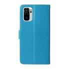 For Redmi Note 11 SE 4G India Embossed Butterfly Flowers Leather Phone Case(Blue) - 3