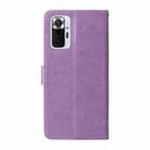 For Redmi Note 10 Pro 4G / Note 10 Pro Max Embossed Butterfly Flowers Leather Phone Case(Purple) - 3