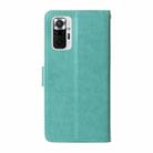 For Redmi Note 10 Pro 4G / Note 10 Pro Max Embossed Butterfly Flowers Leather Phone Case(Green) - 3