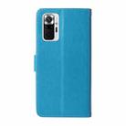 For Redmi Note 10 Pro 4G / Note 10 Pro Max Embossed Butterfly Flowers Leather Phone Case(Blue) - 3