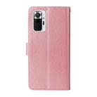 For Redmi Note 10 Pro 4G / Note 10 Pro Max Embossed Butterfly Flowers Leather Phone Case(Rose Gold) - 3