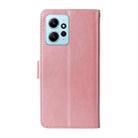 For Redmi Note 12 4G Global Embossed Butterfly Flowers Leather Phone Case(Rose Gold) - 3