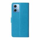 For Redmi Note 12 5G Global Embossed Butterfly Flowers Leather Phone Case(Blue) - 3