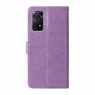 For Redmi Note 12 Pro 4G Embossed Butterfly Flowers Leather Phone Case(Purple) - 3