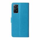 For Redmi Note 11 Pro 5G / 4G Global Embossed Butterfly Flowers Leather Phone Case(Blue) - 3