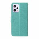 For Redmi Note 12 Pro 5G Global Embossed Butterfly Flowers Leather Phone Case(Green) - 3
