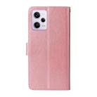 For Redmi Note 12 Explorer / Note 12 Pro+ Embossed Butterfly Flowers Leather Phone Case(Rose Gold) - 3